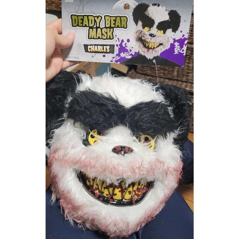 Halloween Deady Scary Evil Bear Mask Charles NWT